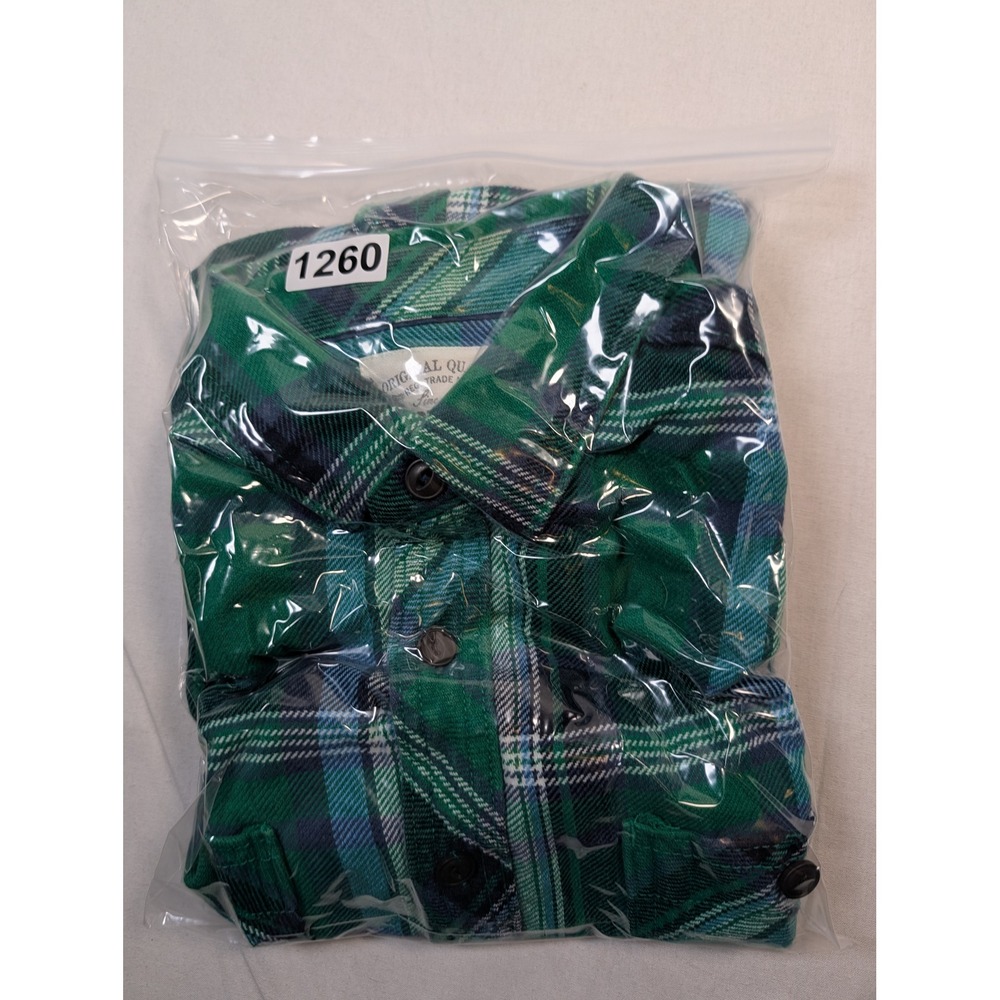 Aeropostale Mens Plaid Flannel Button Down Shirt Medium Green Blue - Picture 8 of 8